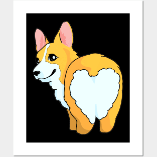 shiba heart butt Posters and Art